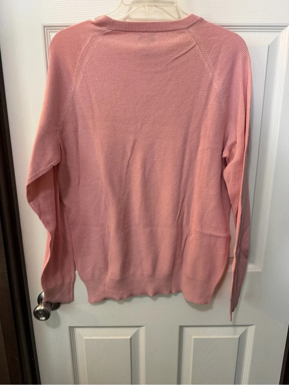 NWT J. Crew Women's Pink Crewneck Cotton Subtle Waffle Knit Sweater Sz M